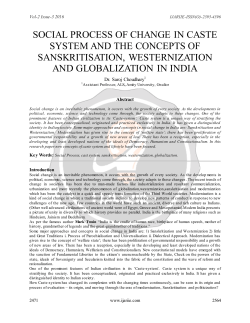 SOCIAL PROCESS OF CHANGE IN CASTE SYSTEM AND THE