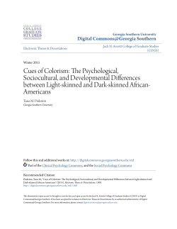 Cues of Colorism: The Psychological, Sociocultural