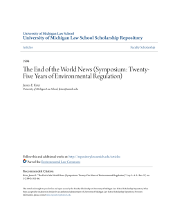 The End of the World News - University of Michigan Law School