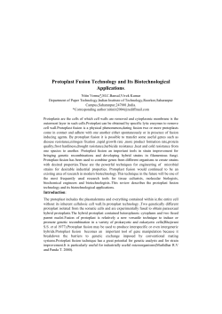 Protoplast Fusion Technology and Its Biotechnological