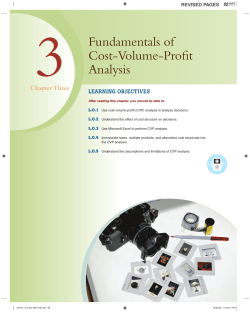 Fundamentals of Cost-Volume