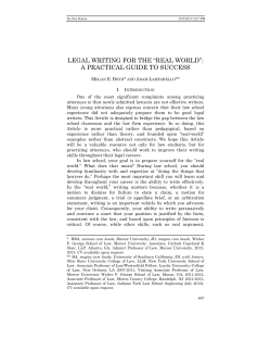 legal writing for the &ldquo;real world&rdquo;: a practical guide to success