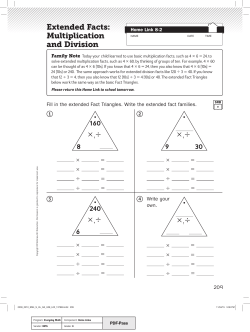 Extended Facts: Multiplication and Division