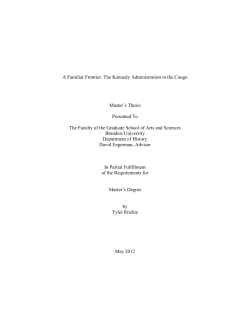 A Familiar Frontier: The Kennedy Administration in the Congo