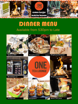 dinner menu - One Tea Lounge