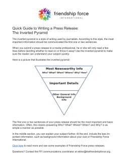 Quick Guide to Writing a Press Release: The Inverted Pyramid