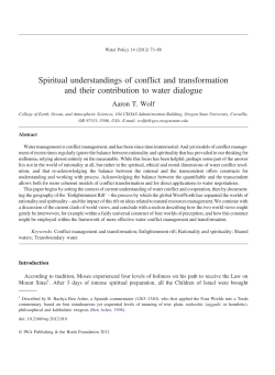 Spiritual understandings of conflict and transformation and their
