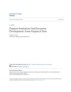 Property Institutions And Economic Development: Some