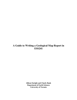 A Guide to Writing a Geological Map Report