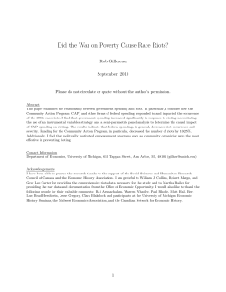 Did the War on Poverty Cause Race Riots?
