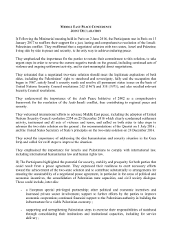 MIDDLE EAST PEACE CONFERENCE JOINT DECLARATION