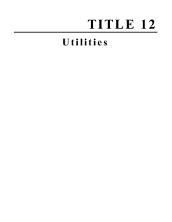 Title 12-Utilities