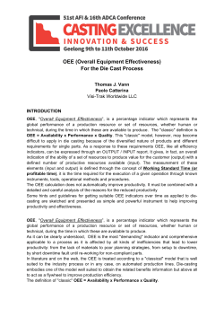 OEE (Overall Equipment Effectiveness) For the Die Cast - Visi-Trak
