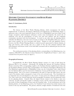 historic context statement for river wards planning district