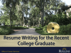 Resume Writing for the Recent College Graduate