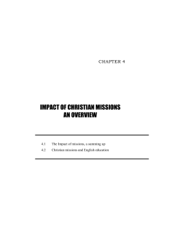 impact of christian missions an overview