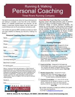 Run Coaching Flyer - Three Rivers Running Company