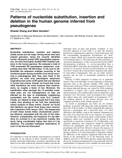 Patterns of nucleotide substitution, insertion and