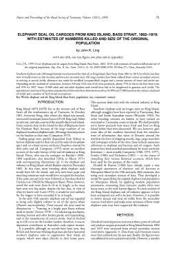 ELEPHANT SEAL OIL CARGOES FROM KING. ISLAND, BASS