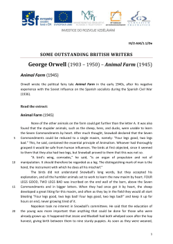 George Orwell (1903 &ndash; 1950) &ndash; Animal Farm (1945)
