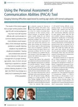 Using the Personal Assessment of Communication Abilities (PACA