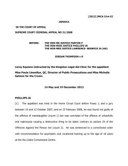 Leroy Equiano instructed by the Kingston Legal Aid Clinic for the