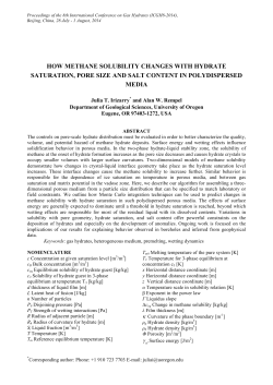 HOW METHANE SOLUBILITY CHANGES WITH HYDRATE