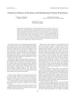 Prospective Patterns of Resilience and Maladjustment During