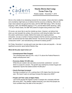 Stocks Down but Long- Term View Up