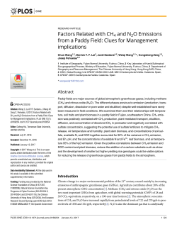 Factors Related with CH4 and N2O Emissions from a Paddy