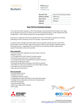 EB023-2013 - FTC4 Pre Plumbed Cylinders