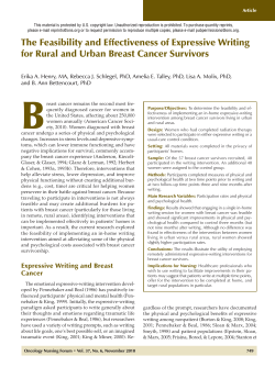 The Feasibility and Effectiveness of Expressive Writing for Rural and