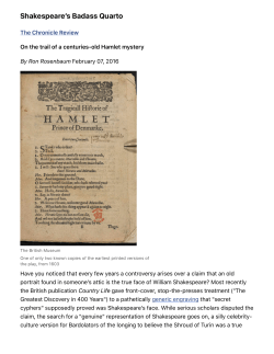 Shakespeare`s Badass Quarto - The Chronicle of Higher