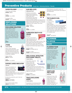 DISCLOSING SOLUTIONS FLUORIDE