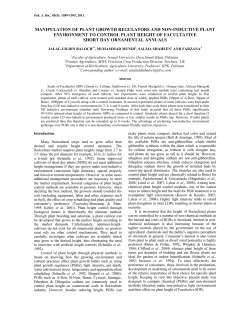 manipulation of plant growth regulators and non
