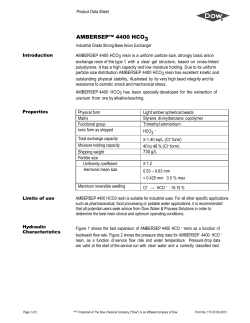 ambersep 4400 hco3 - The DOW Chemical Company