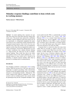 Stimulus&ndash;response bindings contribute to item switch costs in
