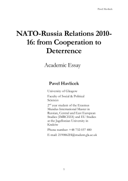 NATO-Russia Relations 2010- 16: from Cooperation to Deterrence