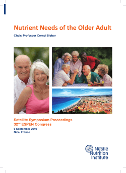 Nutrient Needs of the Older Adult