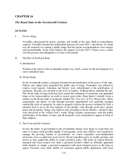 CHAPTER 16 The Royal State in the Seventeenth Century