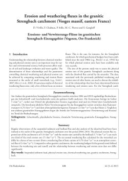 Erosion and weathering fluxes in the granitic