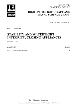 DNV HSLC rules Pt.3 Ch.6 - Stability and Watertight Integrity
