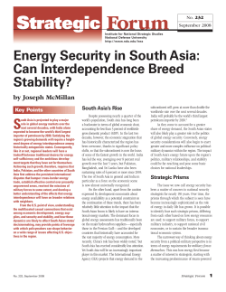 Energy Security in South Asia: Can