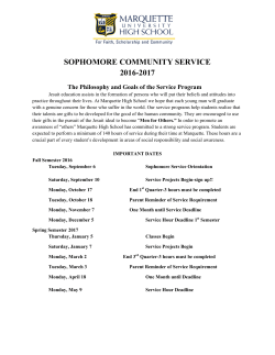 Sophomore Service Handbook 2016-2017