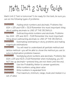 Math Unit 2 Study Guide