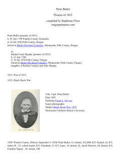 Peter Butler Pioneer of 1853 compiled by Stephenie Flora