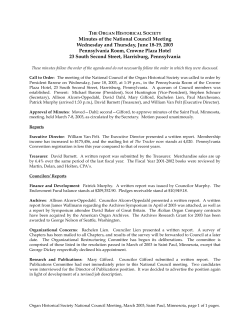 Minutes of the National Council Meeting Wednesday and Thursday