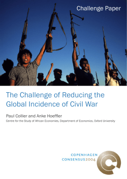 The Challenge of Reducing the Global Incidence of Civil War