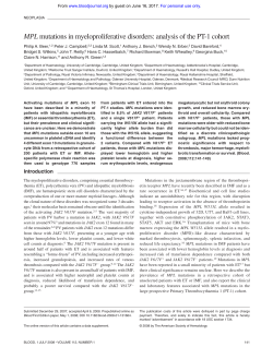 MPL mutations in myeloproliferative disorders: analysis of the PT