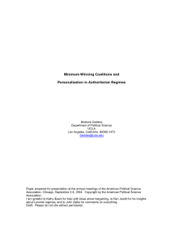 Minimum-Winning Coalitions and Personalization in Authoritarian